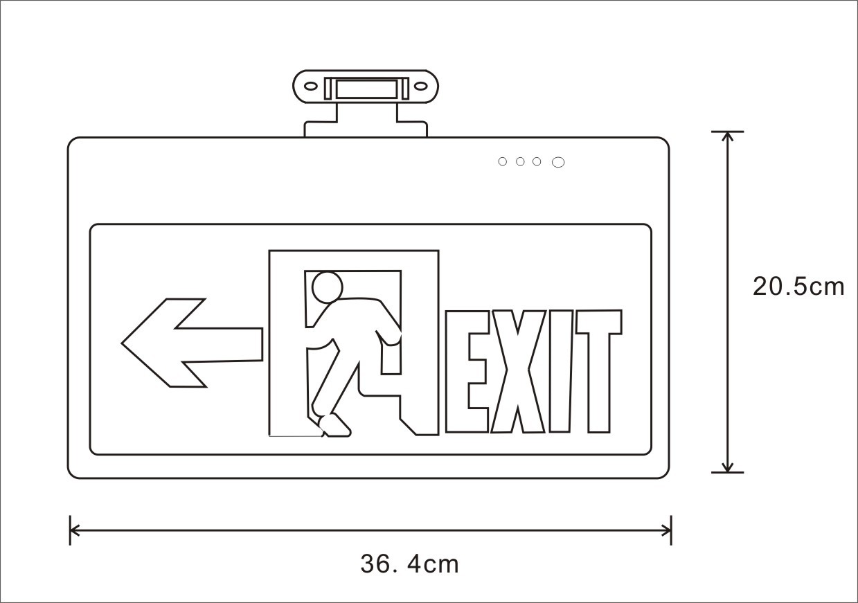 ABS Frame Engraved Pattern 50hz LED Emergency Exit Sign