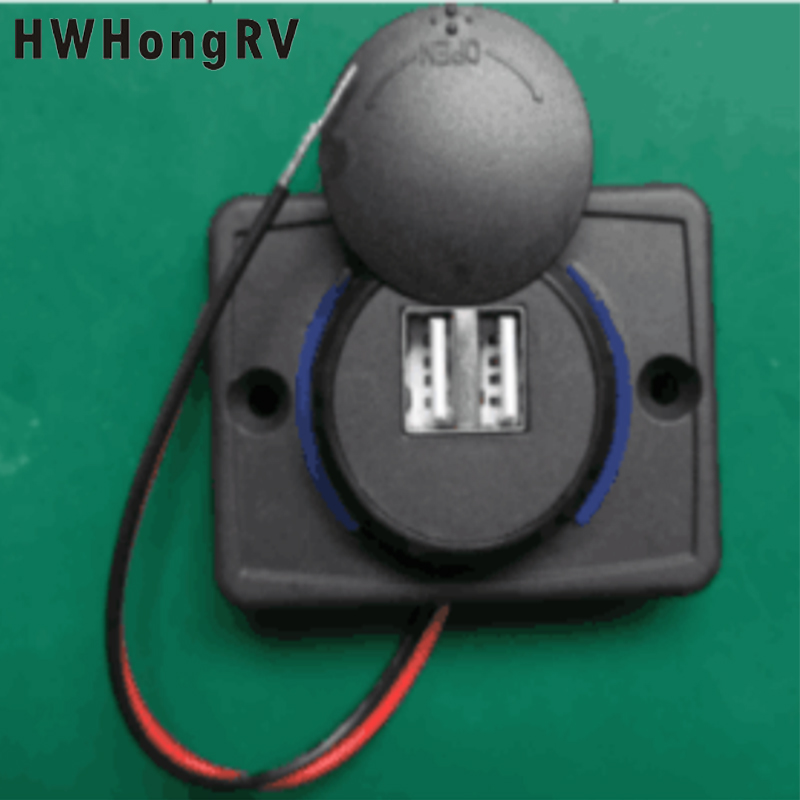 12V /24VDC Quick Charge USB Car Outlet Adapter with sliding cover RV campervan 2 Port USB C Car Charger Socket