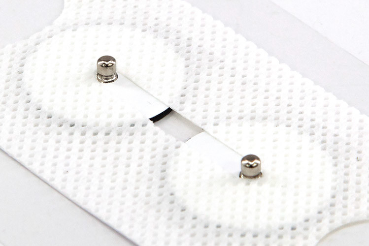Physiotherapy stimulator swallowing electrode pads with adhesive ge