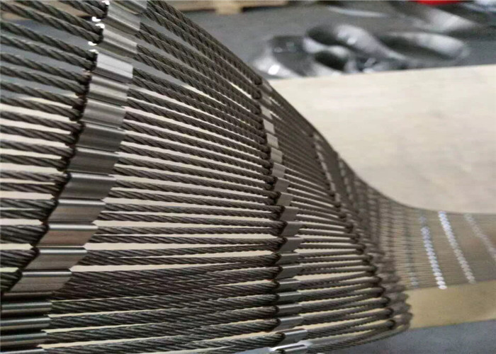 Anti Corrosion Stainless Steel Ferrule Rope Mesh For Corridor / Flyover Protection