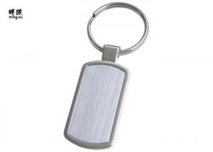 China Rectangle Blank Metal Keyring with Blank Sheet For Laser Engraved Logo on sale