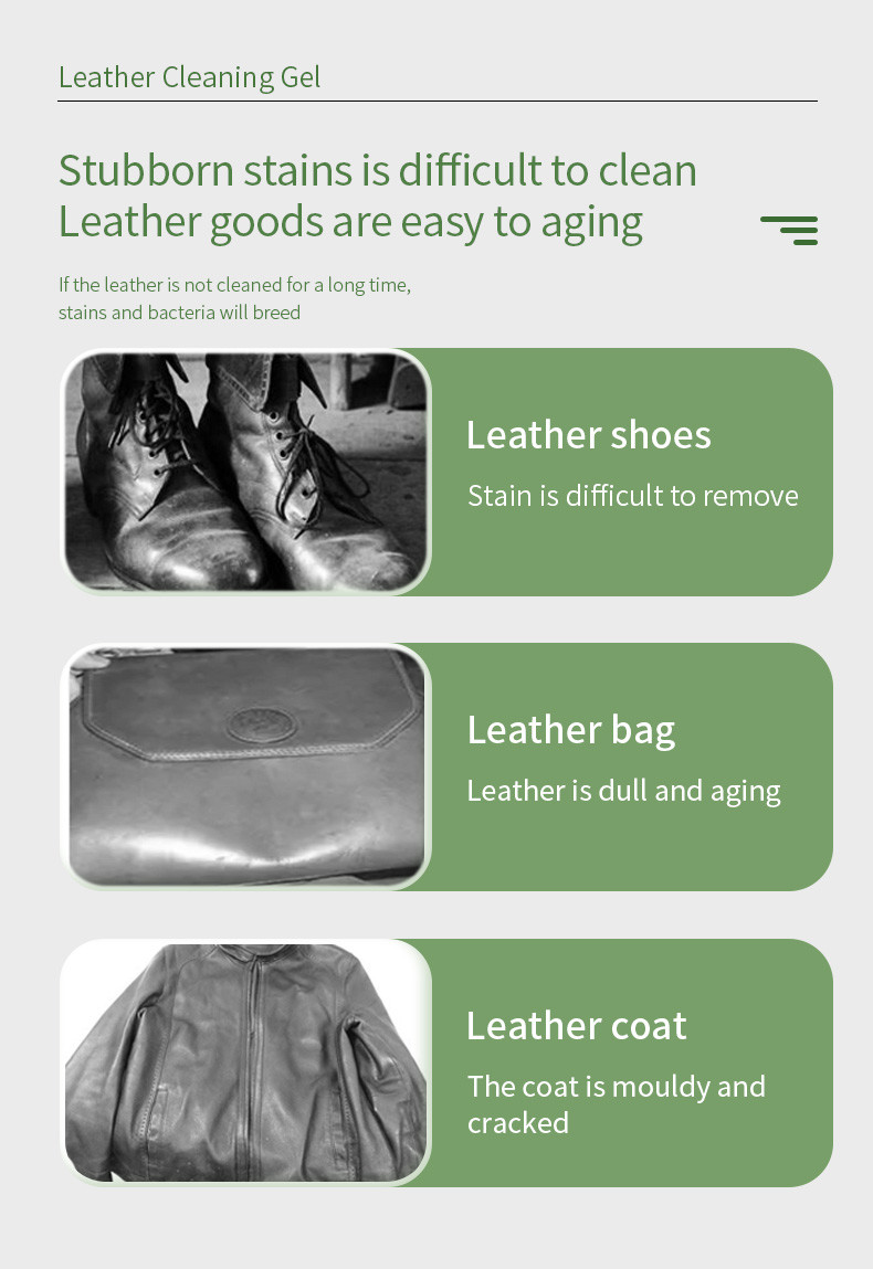 Deep Nourishing Leather Stain Remover Cleaning Gel Natural Luster Gentle Decontamination