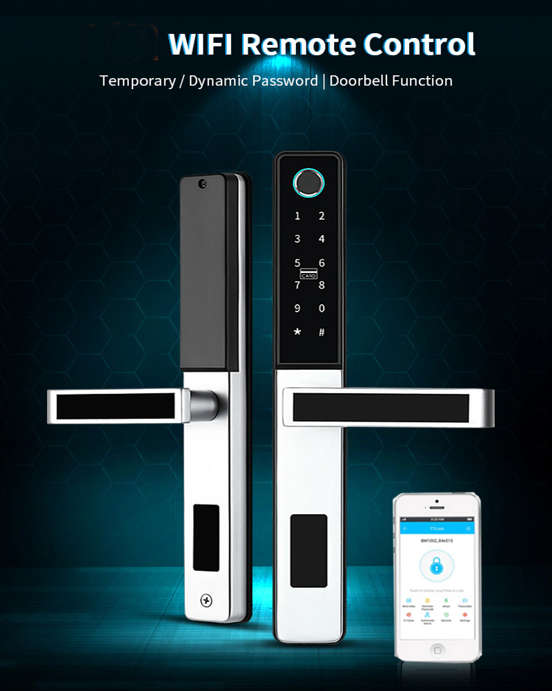 TT Lock Smart Fingerprint Door Lock S874 With Tuya APP Sliding Door Lock