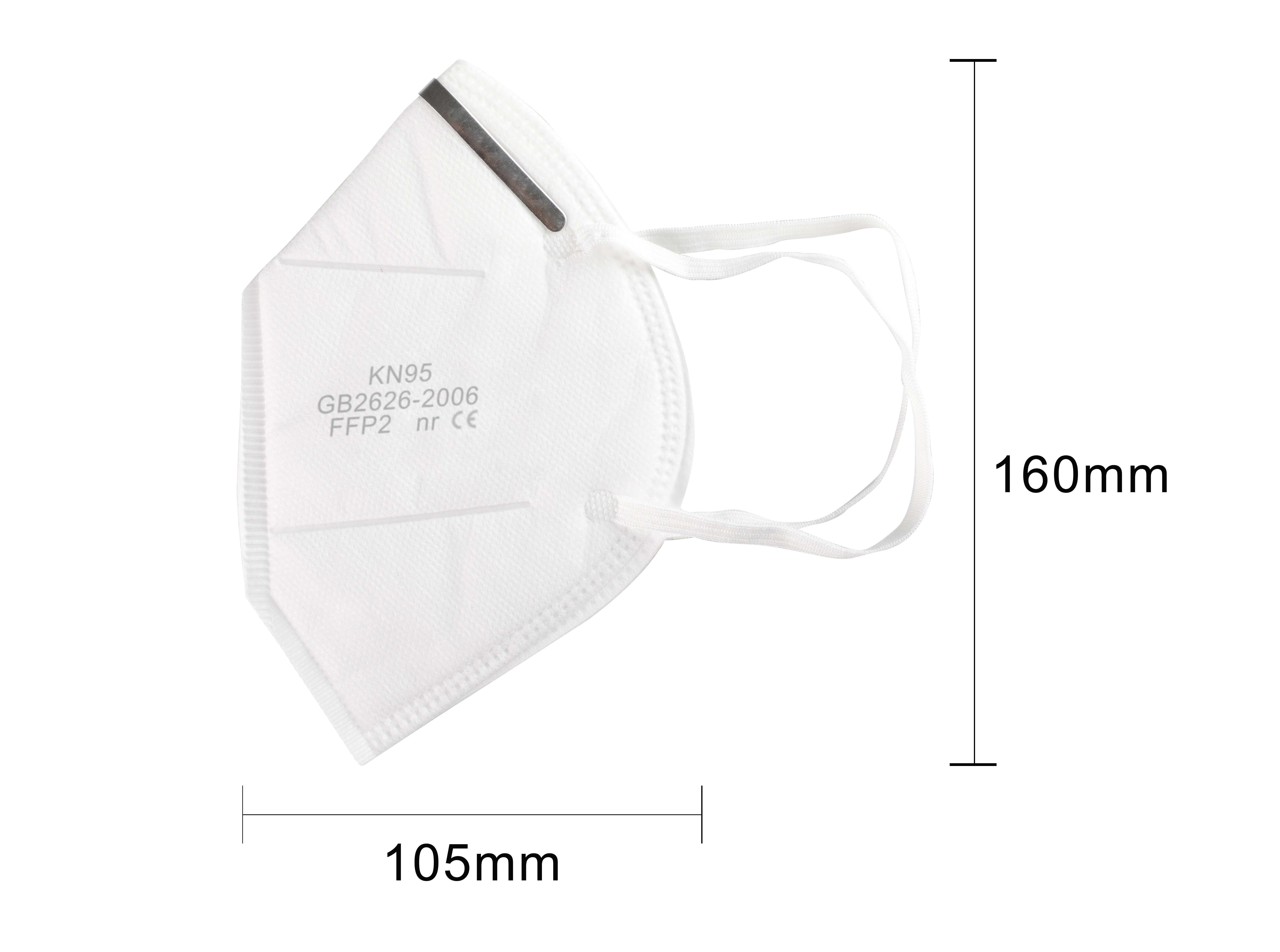 High Breathability Folding FFP2 Mask Double Layer Filters Fiberglass Free