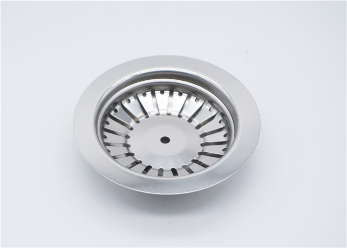 Polished Kitchen Sink Drain Stopper , SS304 Stainless Steel Sink Strainer