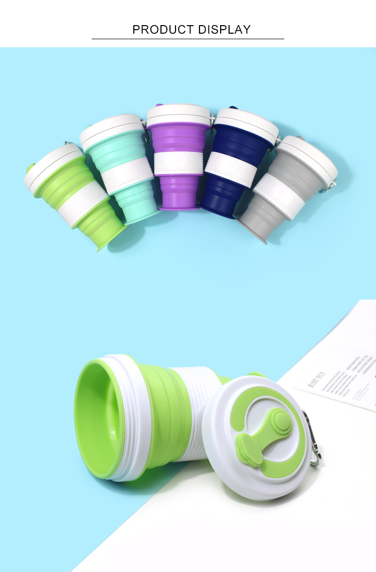 ECO Friendly 550ML Foldable Silicone Cup For Outdoor