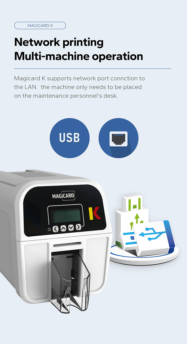 Kiosk Magicard ID Card Printer White K ID Card Printing Machine