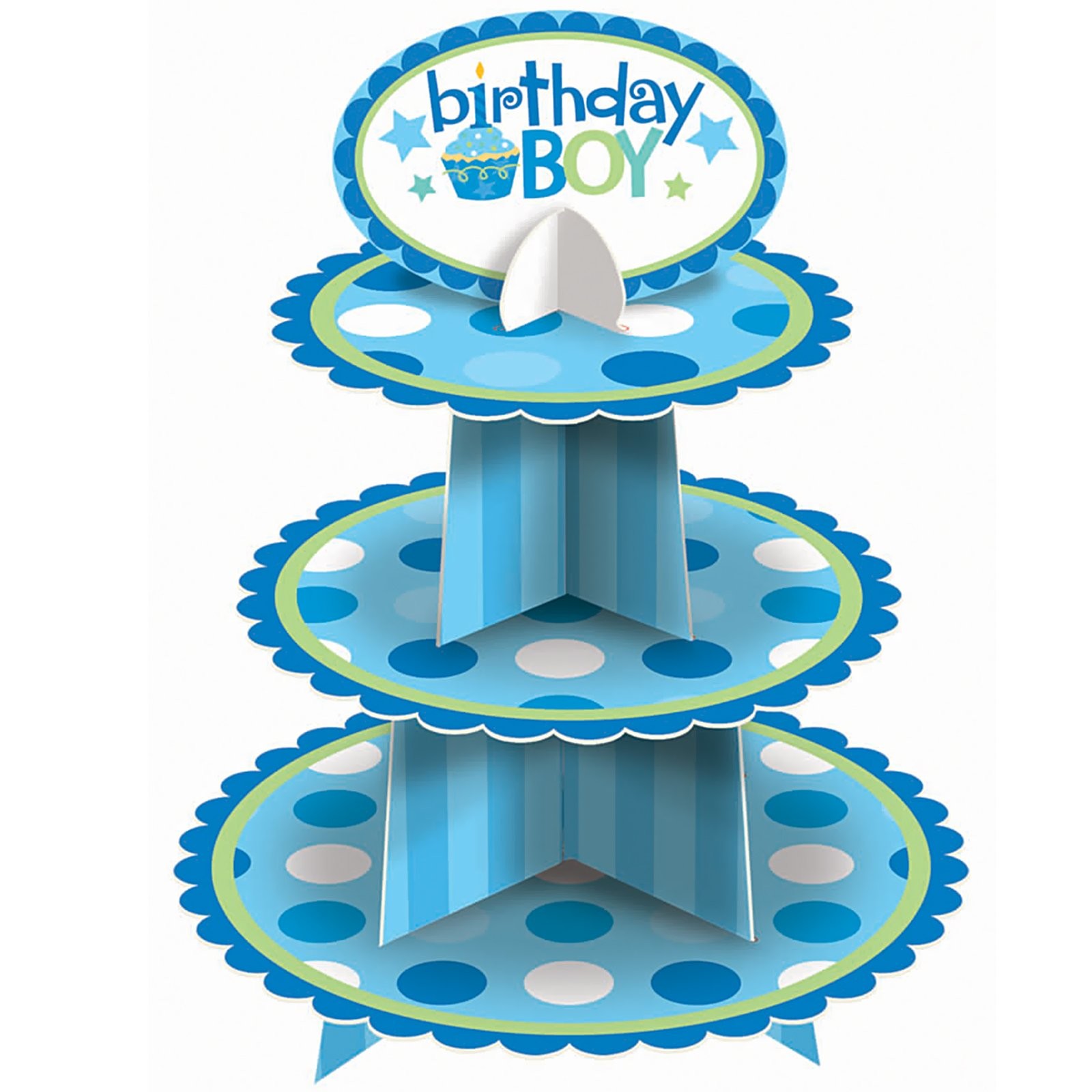 Eco Friendly Colorful Cardboard Cake Stand 3 Tier Type Solid Structure