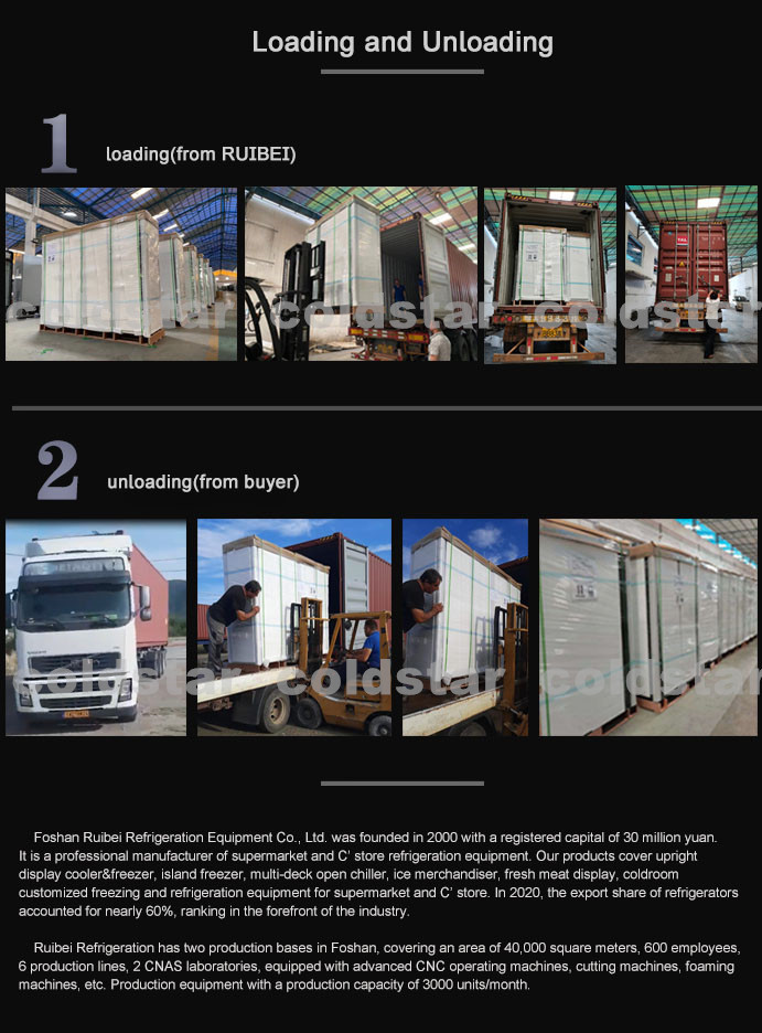 Supermarket Glass Door Upright Display Freezer And Refrigerator With CE