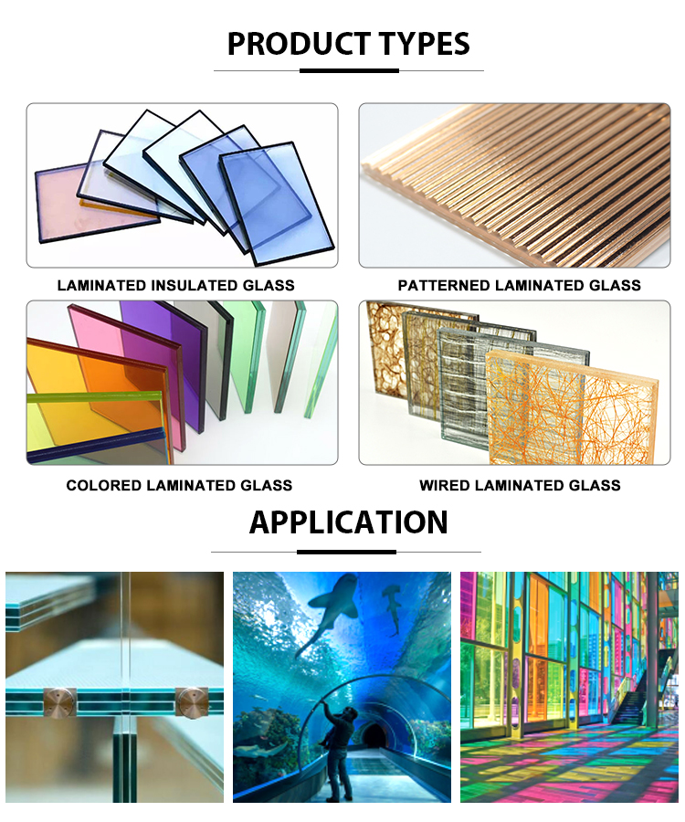CCC/ISO9001/CE Certified Colored PVB Laminated Safety Glass for Building Construction