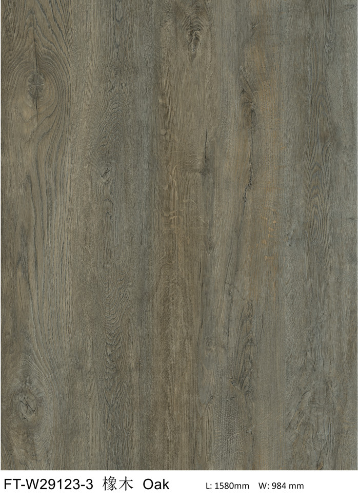 GKBM FT-W29123-3 183*1220mm Anti-slip Fireproof Gray Oak Stone Composite Click SPC Flooring