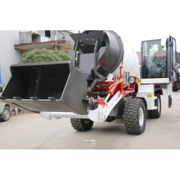 1.5 Cbm Mobile Mixer Truck Water Implement Automatic , Reverse Rotation Mobile Concrete Mixer