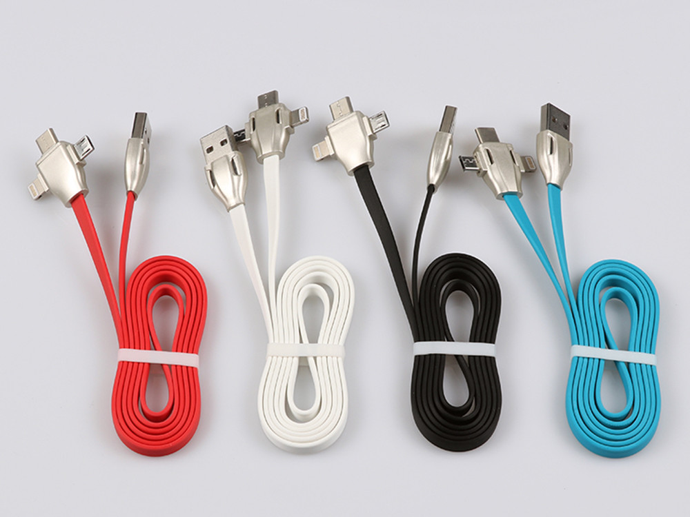 Micro/8Pin/Type C 3 In 1 Usb Data Extension Cable , Fast Charging Extending USB Cord