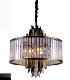ISO9001 BSCI Energy Saving Smokey Gray Crystal Commercial Chandelier Custom Service