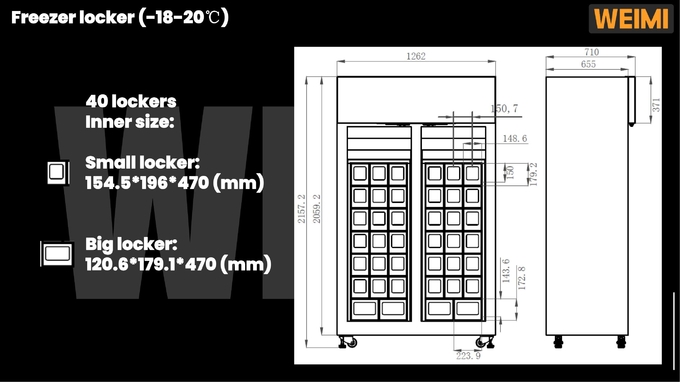 Micron Exported Globally Customized Locker Vending Machine For Eggs Cheese Fresh Flowers Vending Machine