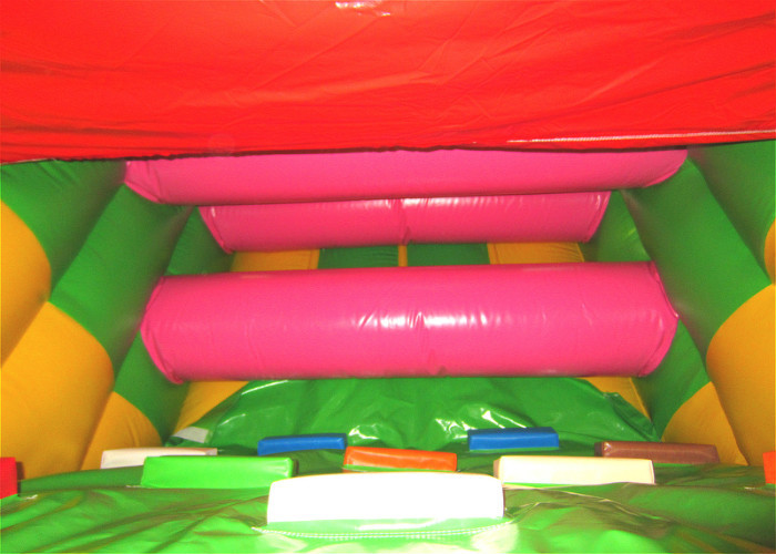 Inflatable Beach Bouncy Castle Assault Course , Big Party Funny Obstacle Course Jumpers