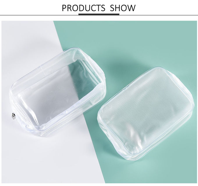 Promotional Clear Frosted Plastic Heat Seal Zipper Makeup Bag