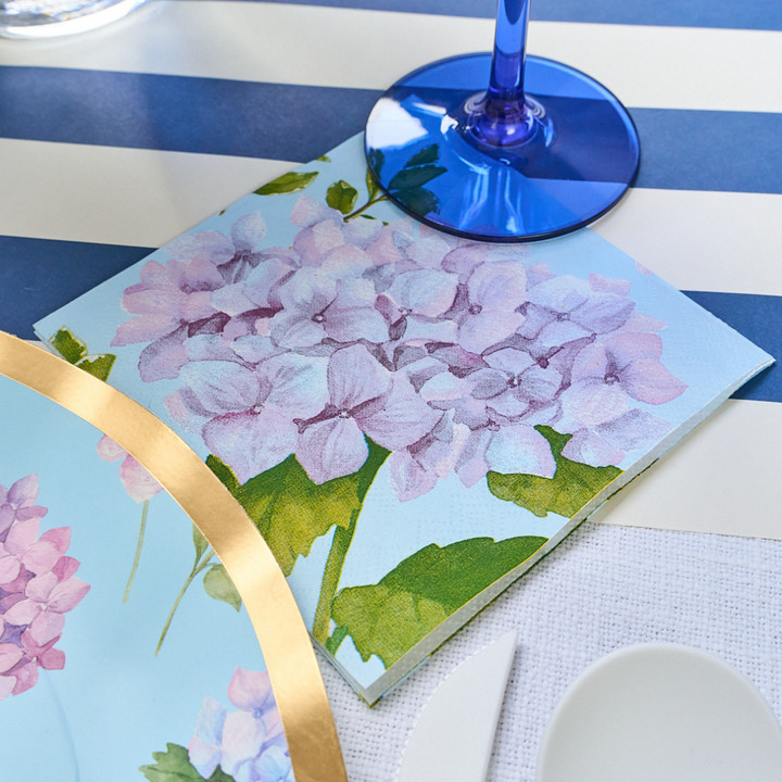 Customize Hydrangea Theme Table Setting Party Decoration Disposable Paper Plates Party Supplies For Tea Party