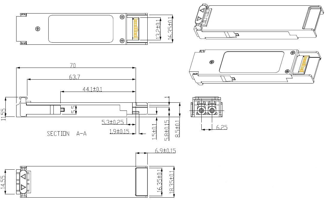 10G DWDM XFP 40Km 15xx.xx nm xfp transceiver fiber optic module for DWDM networks