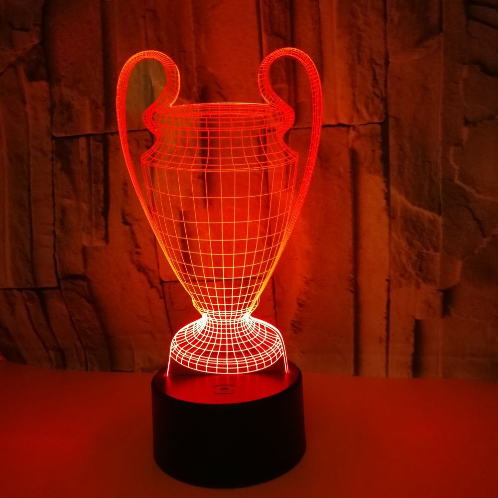 Champion sports creative gifts custom 3D night light trophy colorful touch LED visual small table lamp