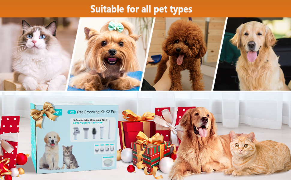 Pet Cat Clipper Shedding Brush Grooming Kit and Vacuum Pet Grooming Products Mental ABS