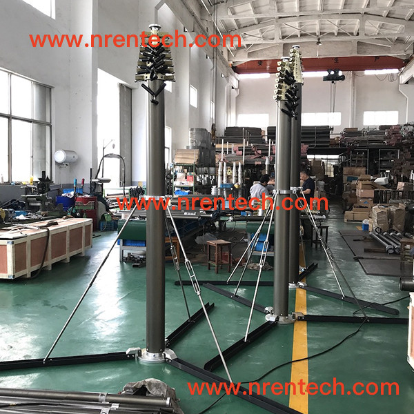 lockable pneumatic telescopic mast/ antenna mast/ telescoping masts/ 3m to 30m height/ 400kg payloads