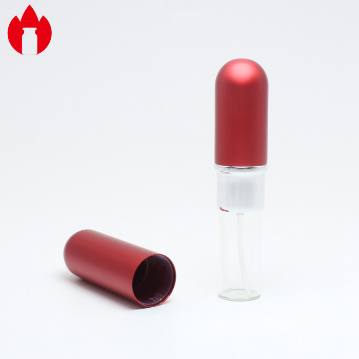5ml Red Perfume Sample Glass Bottle Vial With Pump Spray
