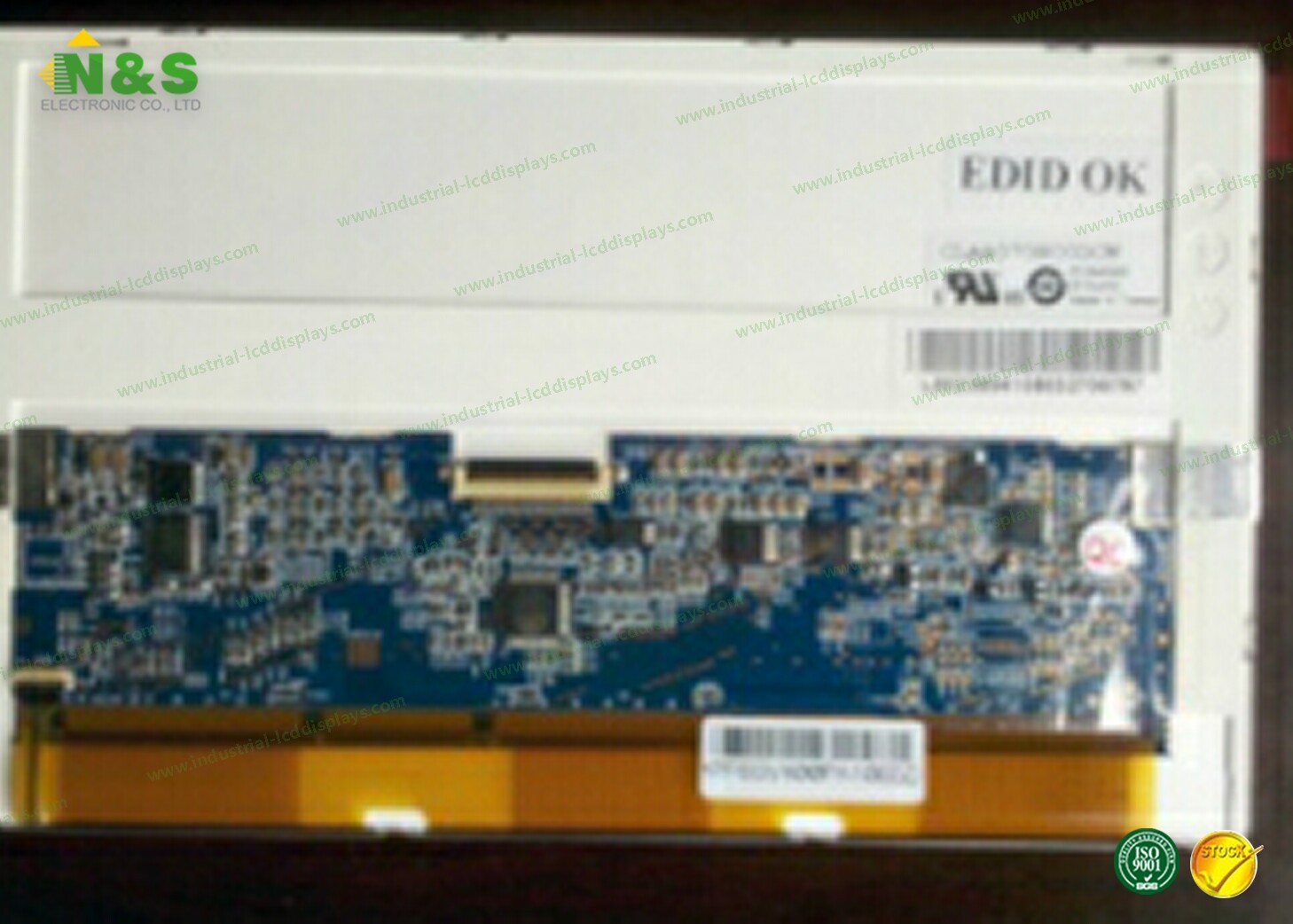 High Brightness 7.0" Industrial LCD Displays CLAA070NC0DCW , CPT LCD Panel With Full Viewing Angle