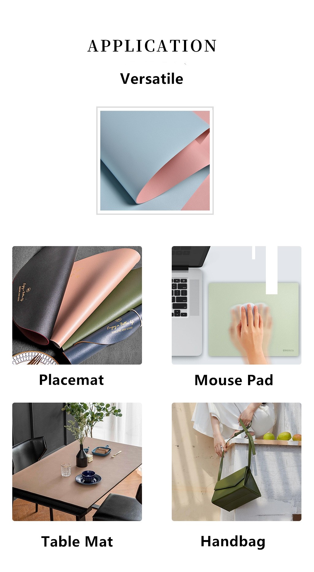 Waterproof Bag PVC Artificial Leather Double Sided Mixed Color