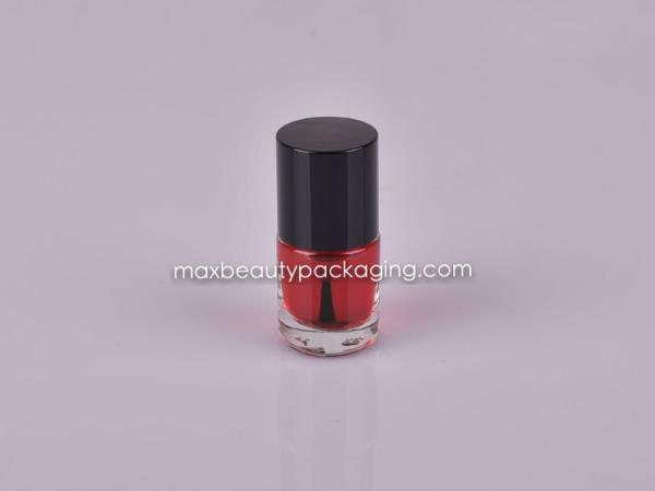 shiny black round straight nail polish cap 8ml round nail polish bottle plastic