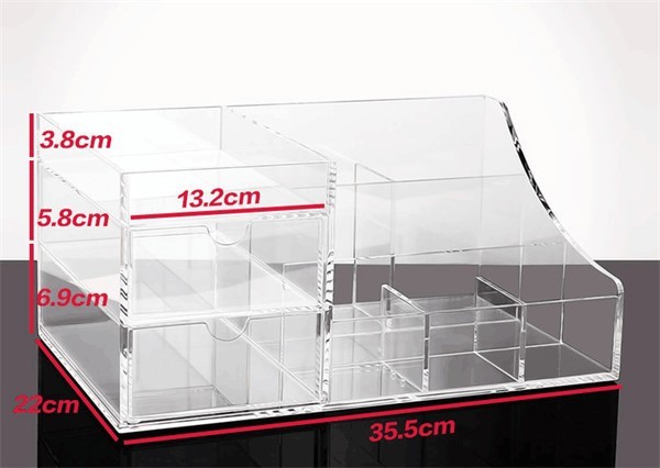 Transparent Acrylic Desk Organizer Stationery Storage Holder Counter Display Box