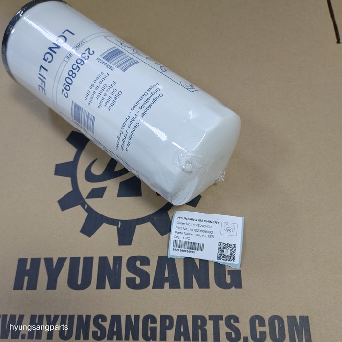 Hyunsang Engine Parts Oil Filter VOE 23658092 VOE23658092 For Construction Machinery