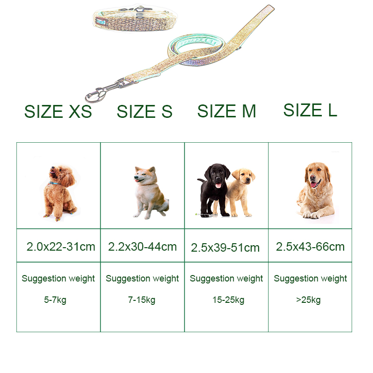Nature Hemp Personalized Dog Collar Leash Set 100% Cotton Material