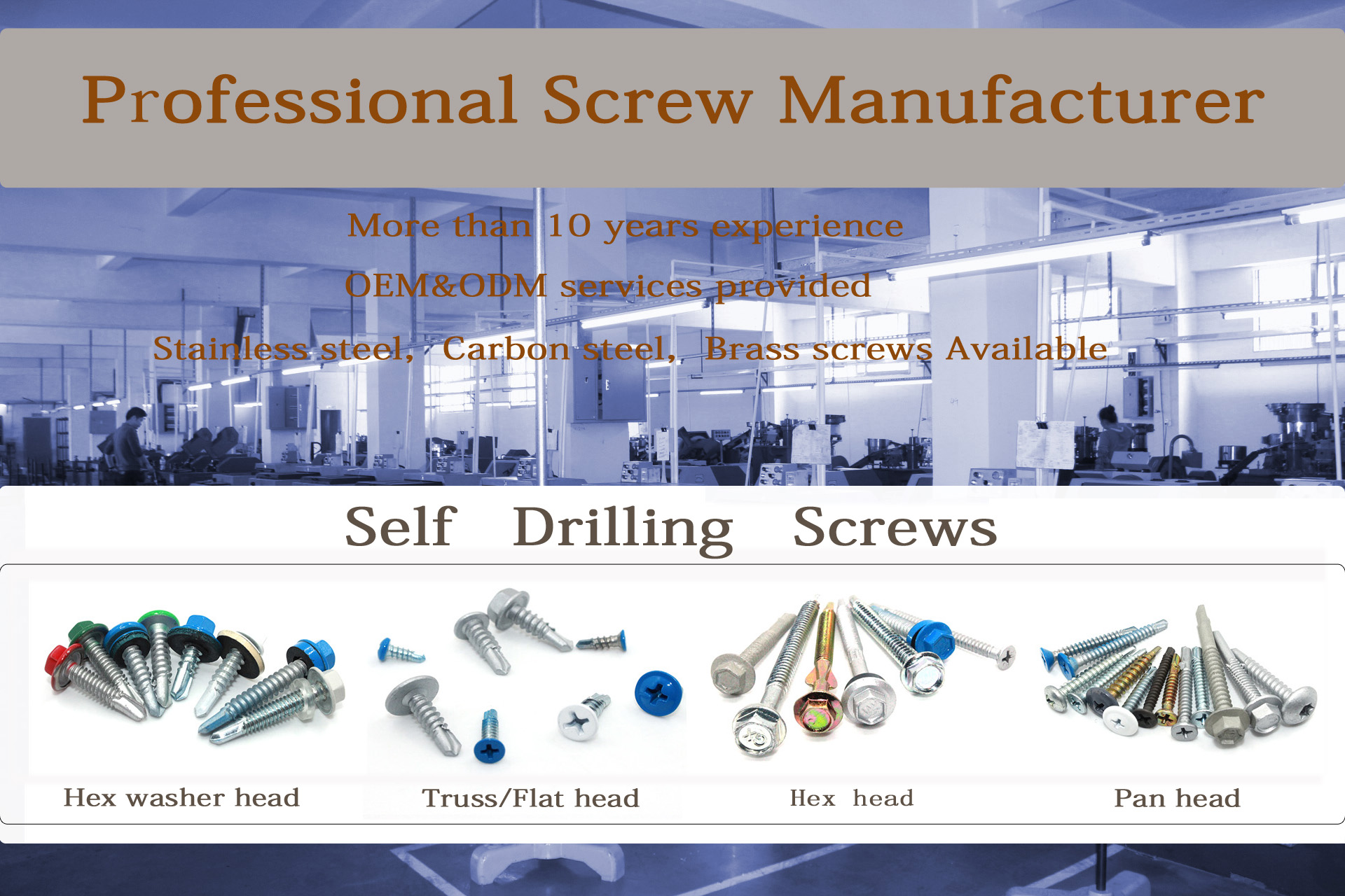 Hex Head Self Drilling Roofing Screws with Building Advantage Customized OEM Provided