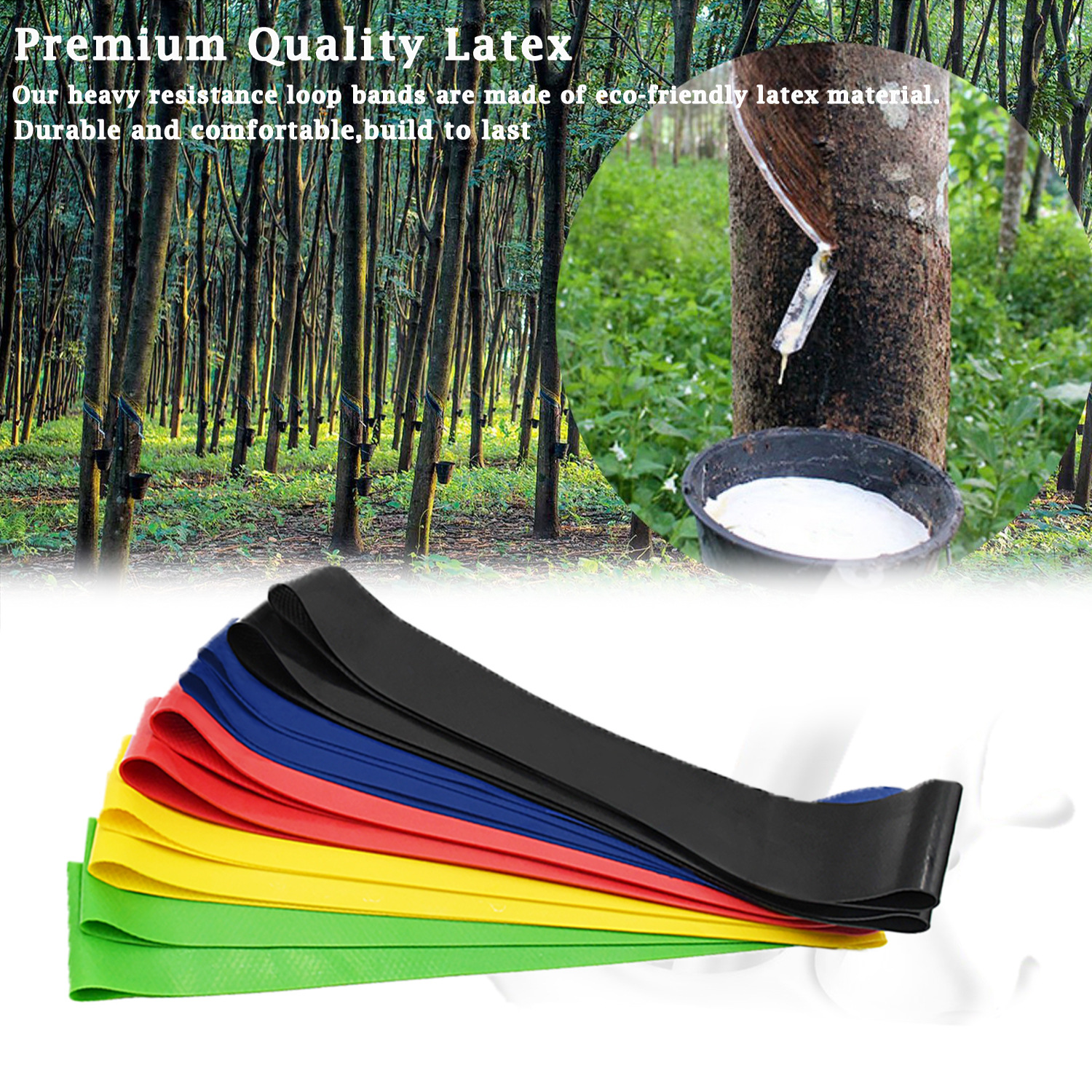 5 Pcs BSCI Latex Resistance Band Set Elastic Bands Body Shaping