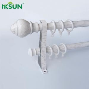 Buy cheap White Double Modern Wood Curtain Rod Heavy Duty 28mm Diameter product