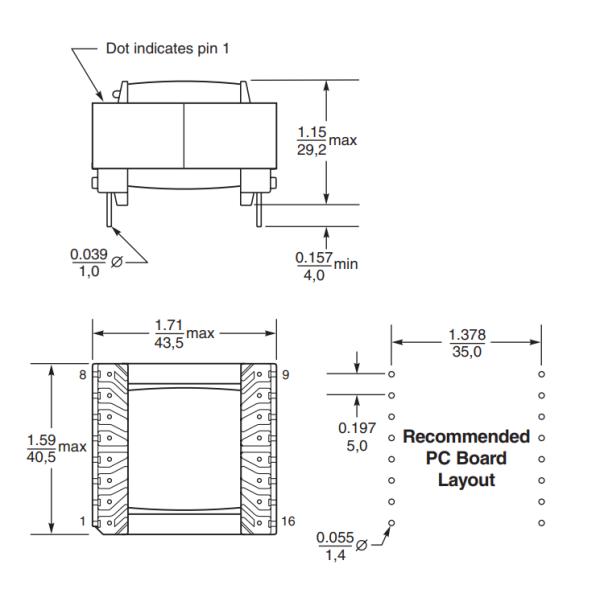Through-hole Flyback Transformer Magnetics for Industrial Applications GA3366-BL