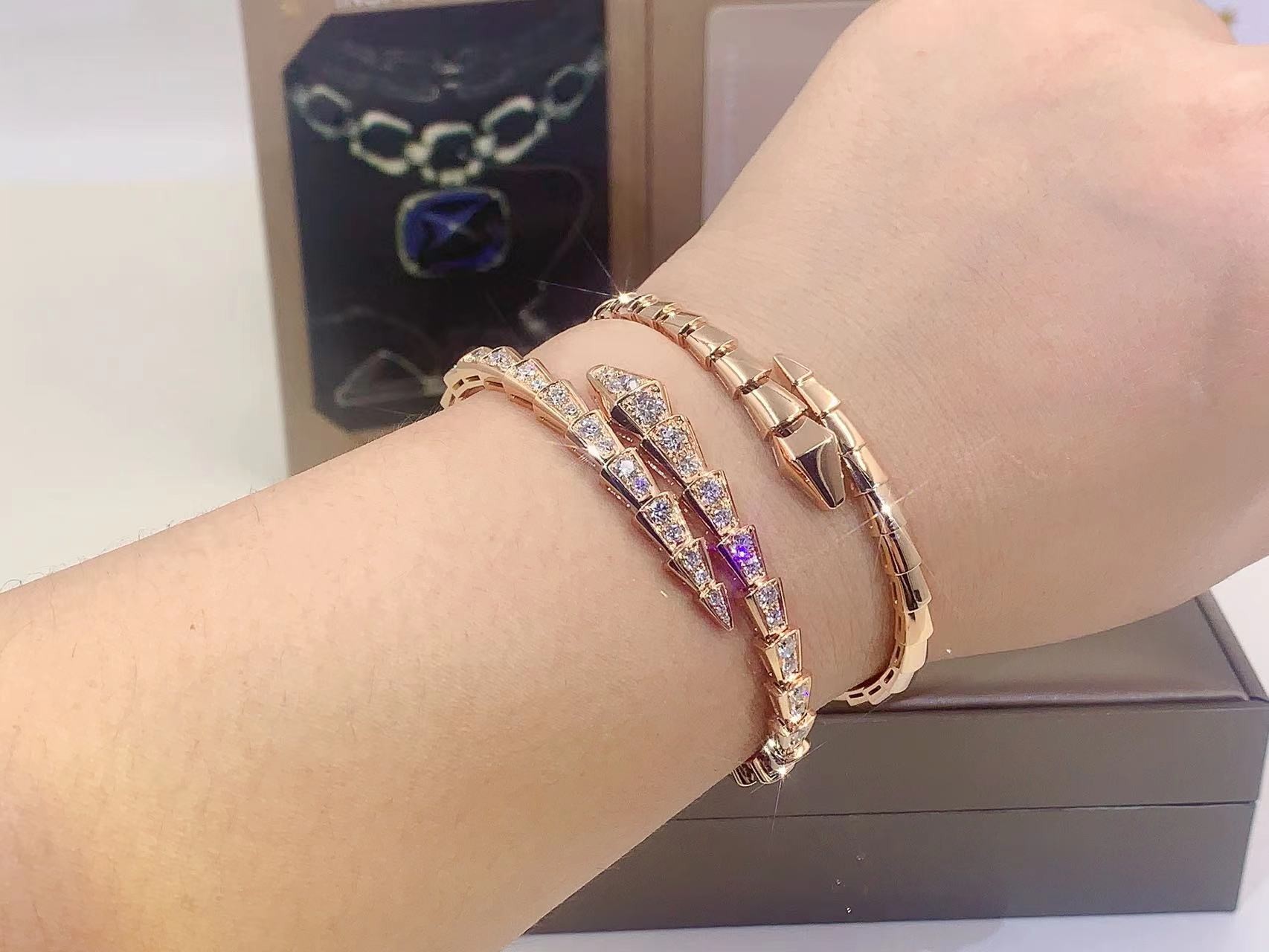 Serpenti Viper Bracelet Serpenti Viper 18 Kt Yellow Gold Bracelet With Pavé Diamonds
