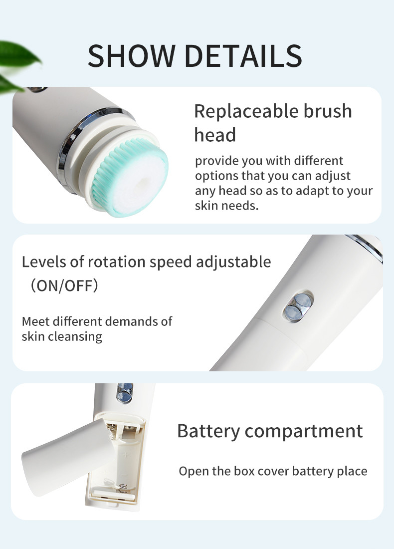 Mini 3Volt 5 Heads Electric Facial Cleanser Massager Machine