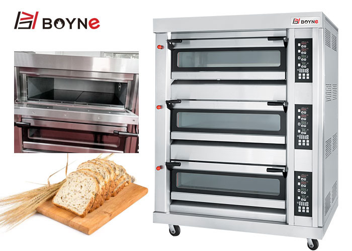 Industrial Commercial Kitchen Oven Double Deck Four Trays Gas Oven Baking Equipment
