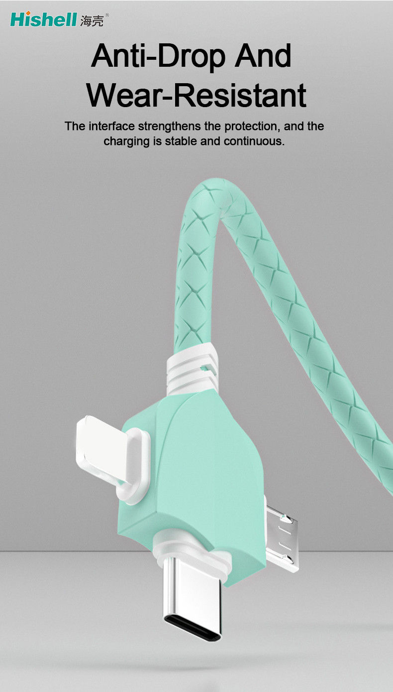 Multipurpose Fast 3 In 1 Charger Cable Length 120CM Ultraportable