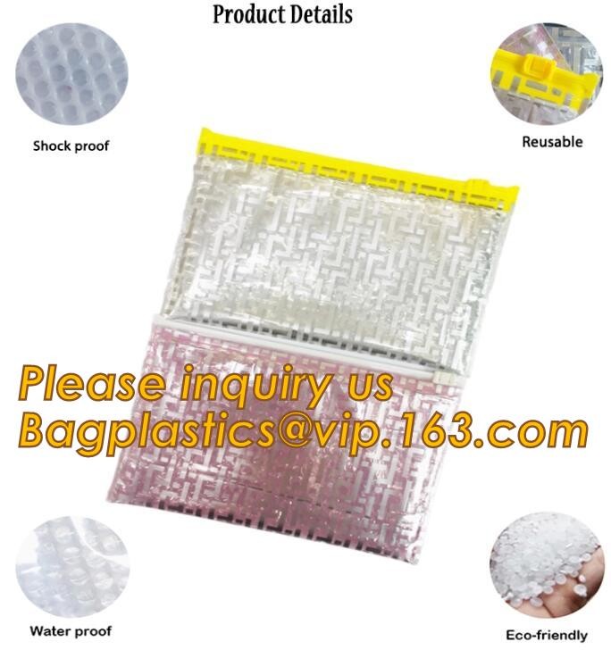 Cosmetic Slider Zip lockkk Bubble Bags Bubble Slide Pouch,Zip lockkk esd bubble bag bubble packaging wrap cosmetic pouch slide
