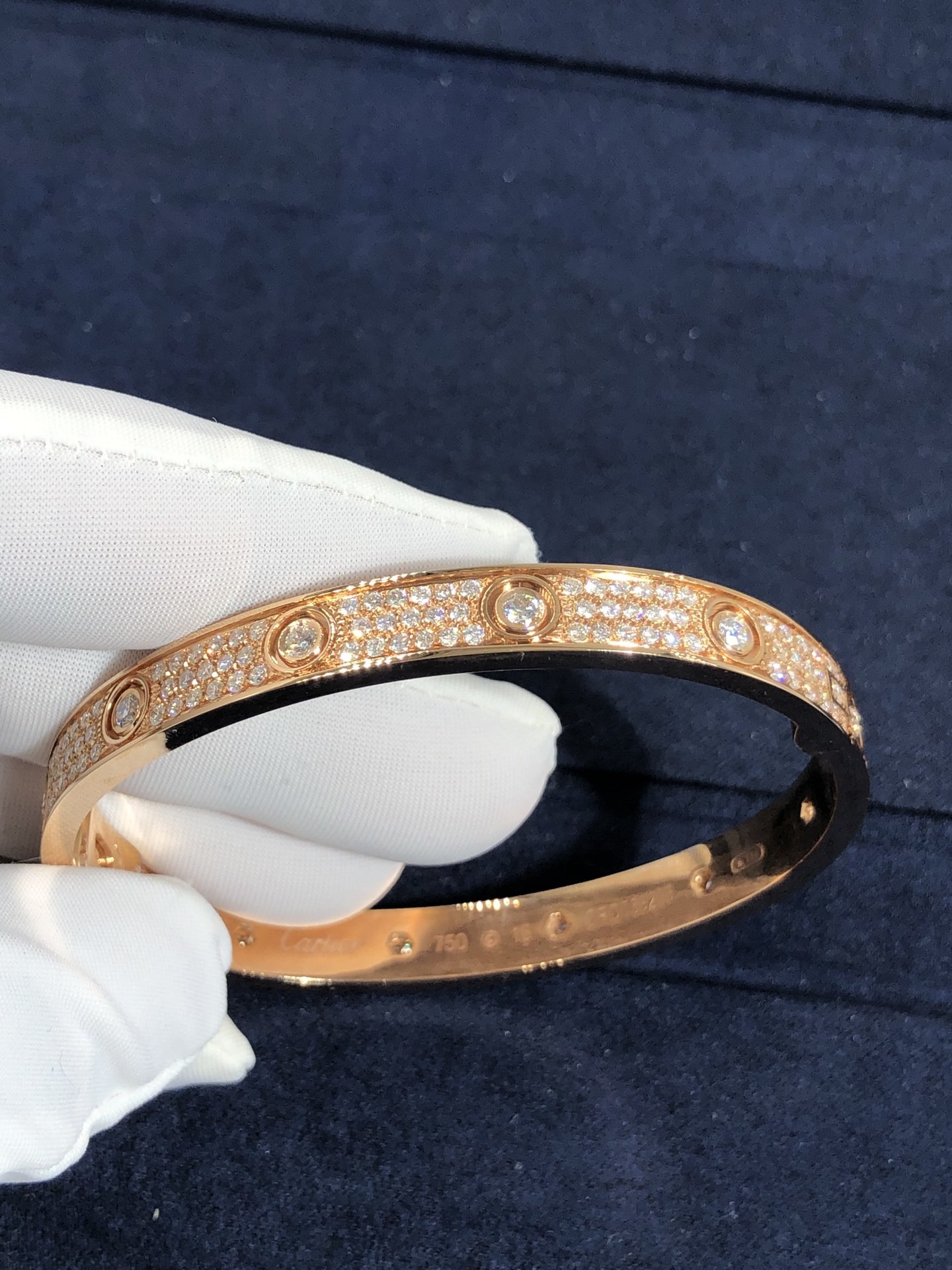 Popular Beautiful Gorgeous Factory Made 18k Car Tier Yellow/White/Rose Gold And Natural Diamonds LOVE Bracelet