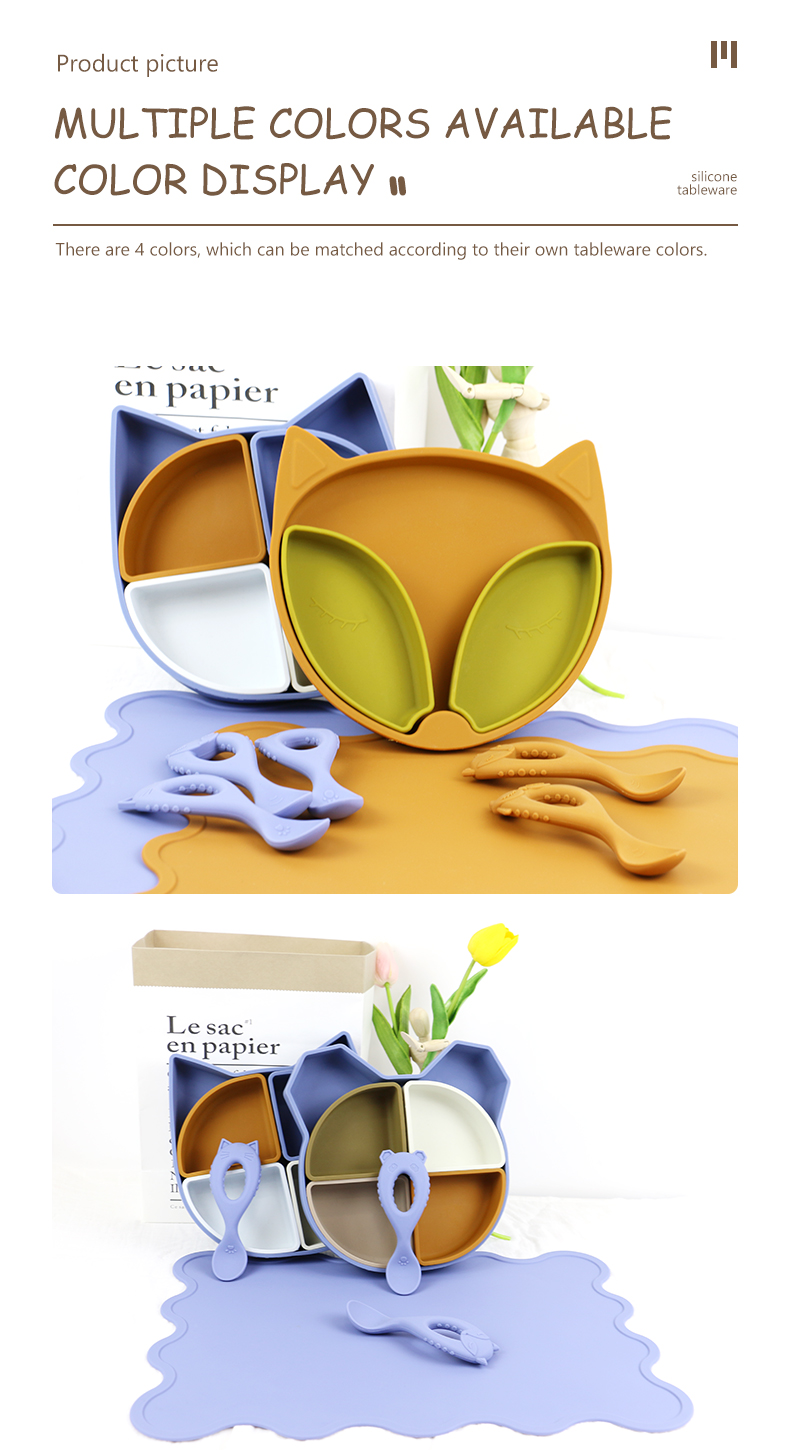 Cat Face Kids Silicone Placemat , Silicone Dining Table Mat Heat Resistant Waterproof feeding mat