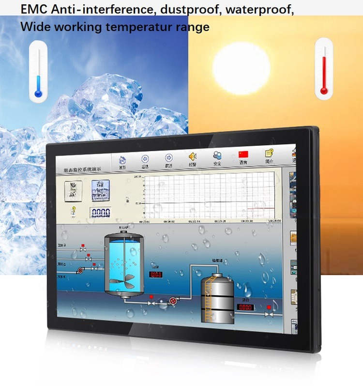 Industrial 21.5" 22" Inch TFT LED LCD Open Frame Capacitive Touch Screen Display Support HDMI DVI VGA RCA Input Ports