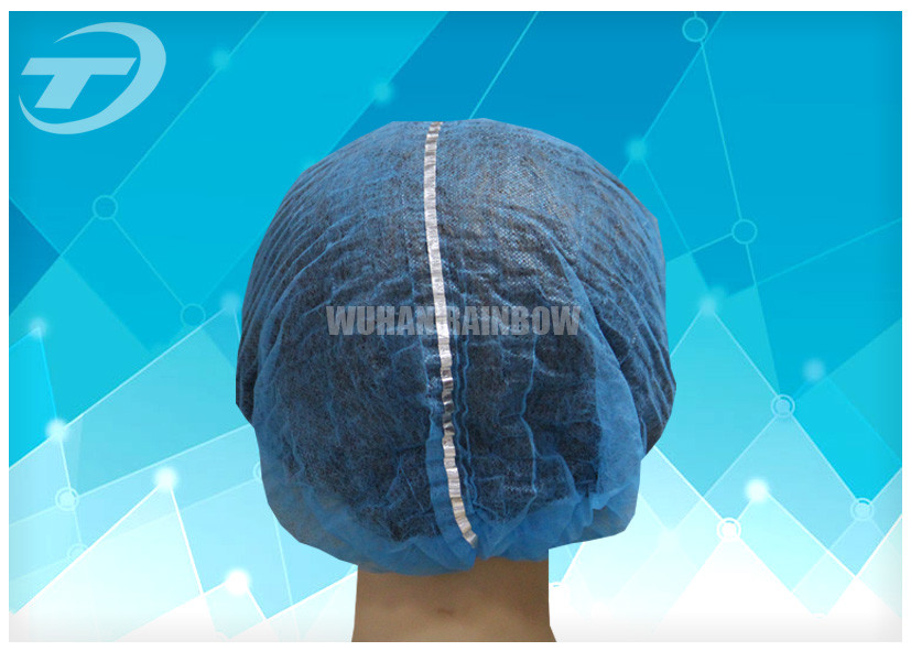 Non - Woven Disposable Surgical Caps / Mob Cap Waterproof For Industrial Protection