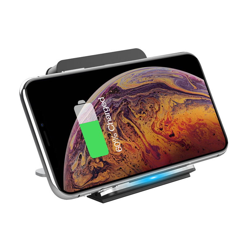 Fast Charge Phone Qi Wireless Charging Stand Aluminium 10W 7.5W
