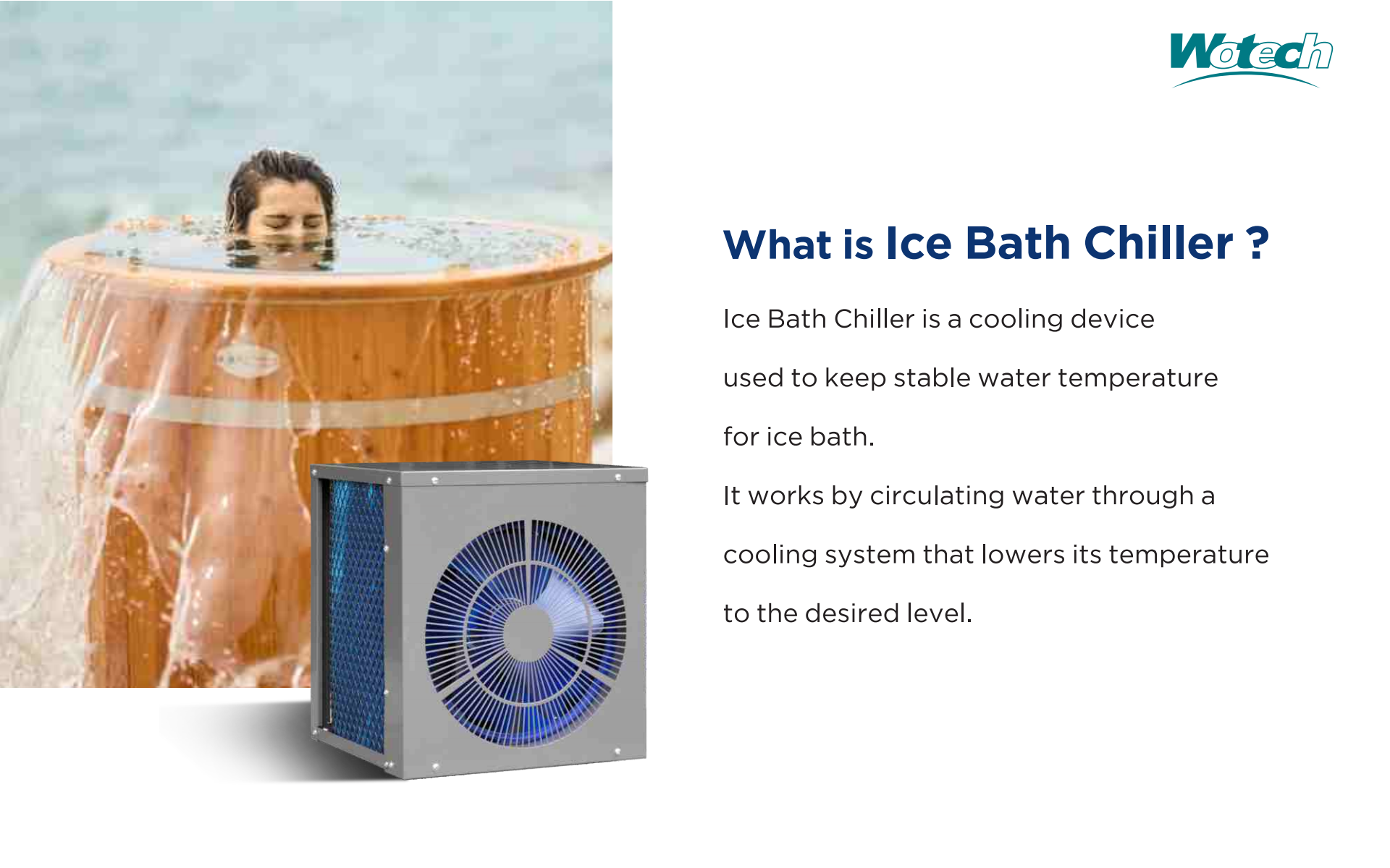 Hotel 2.0 m³/h Water Chiller Cold Plunge With Air To Water Heat Pump And Both Cooling System