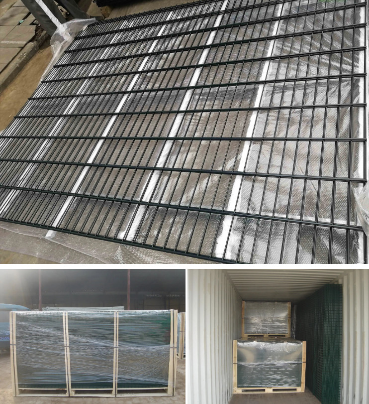 Powder Coated 2D Double Wire Fence Black 868 Mesh Fence Panel