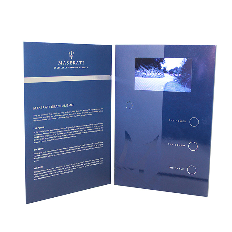 600mA 4.3 Inch Soft Card LCD Video Brochure A5 Video Greeting Card For Advertising